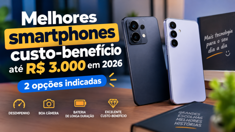 📱Melhores smartphones custo-benefício até R$ 3.000 em 2026: 2 opções indicadas